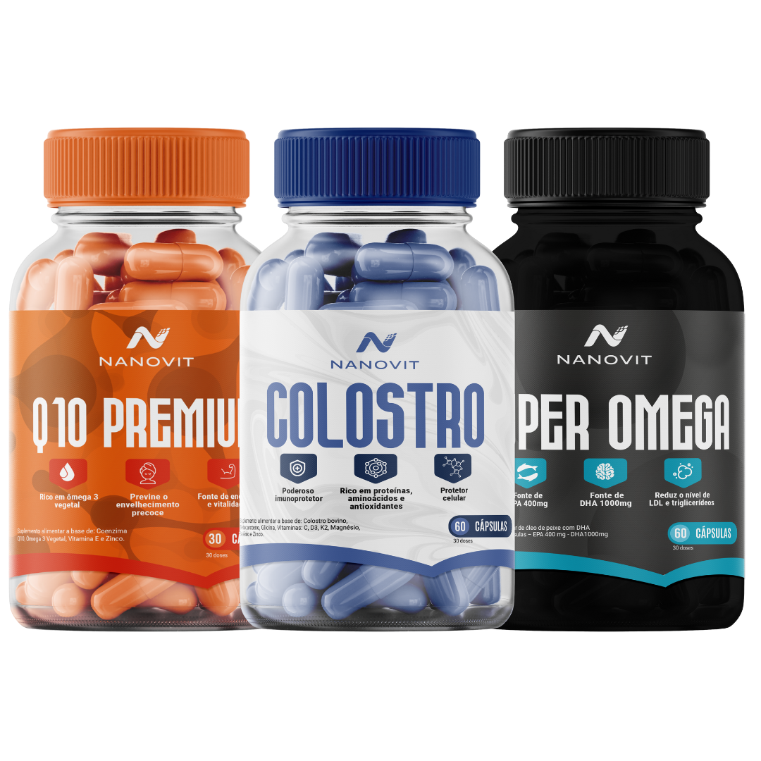 Combo Imunidade: Colostro + CO Q10 + Ômega 3