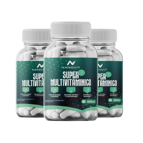 Kit 3 Nanovit Super Multivitamínico A-Z Man – 90 dias de tratamento