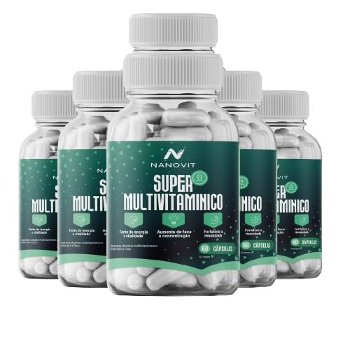 Kit 6 Nanovit Super Multivitamínico A-Z Man – 180 dias de tratamento